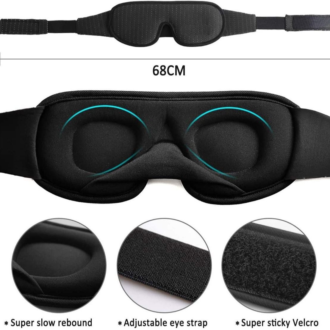 Amazon's Same Cross-Border Summer Sleeping Eye Mask 3D Stereo Eye Protection Breathable Sleeping Eye Mask Personalized Summer Shading