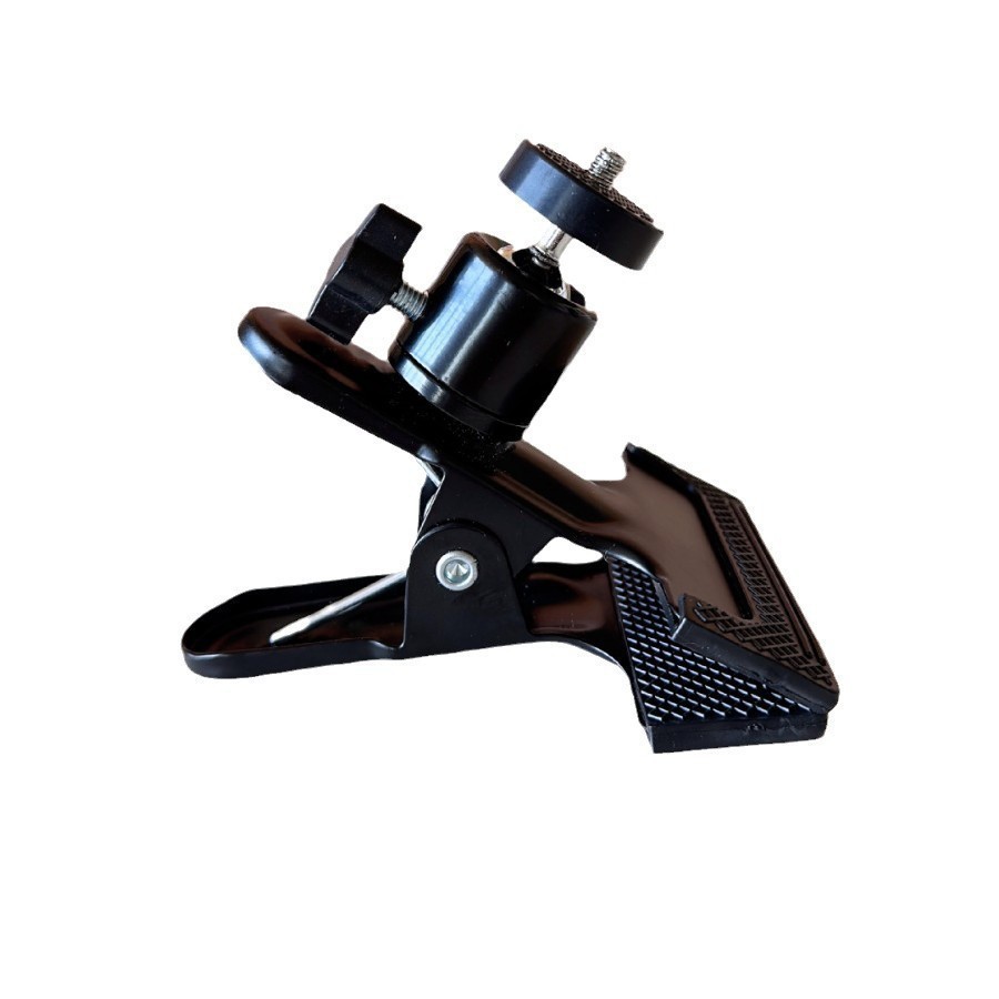 Powerful Clamp Universal Gimbal Lamp Head Flash Digital Camera Live Broadcast Small Ball Type Semi-Metal Fixed Auxiliary Iron Clamp