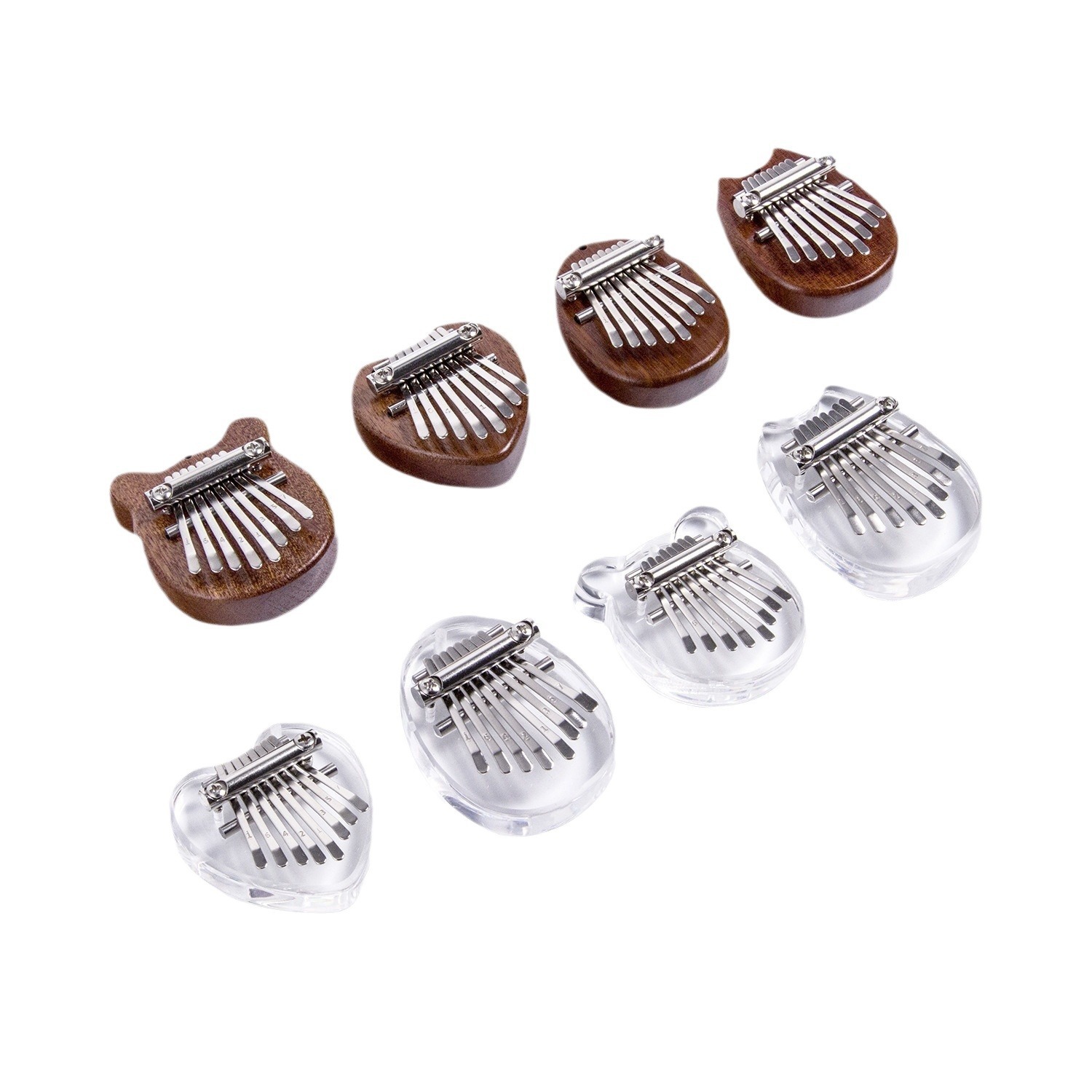 Solid Wood 8-Tone Mini Thumb Musical Instruments Wholesale Wooden Eight-Tone Finger kalimba Portable Crystal Kalimba