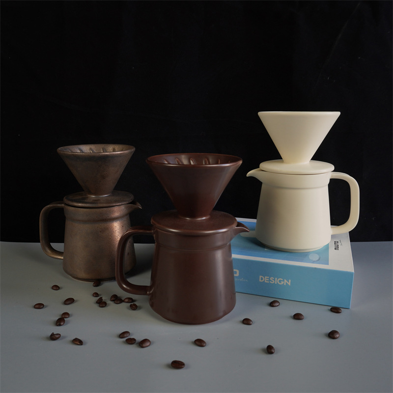 Ceramic Hand-Brewed Coffee Pot Set V60 Filter Household Ceramic Sharing Pot American Coffee Pot Cross-Border Hot Sale