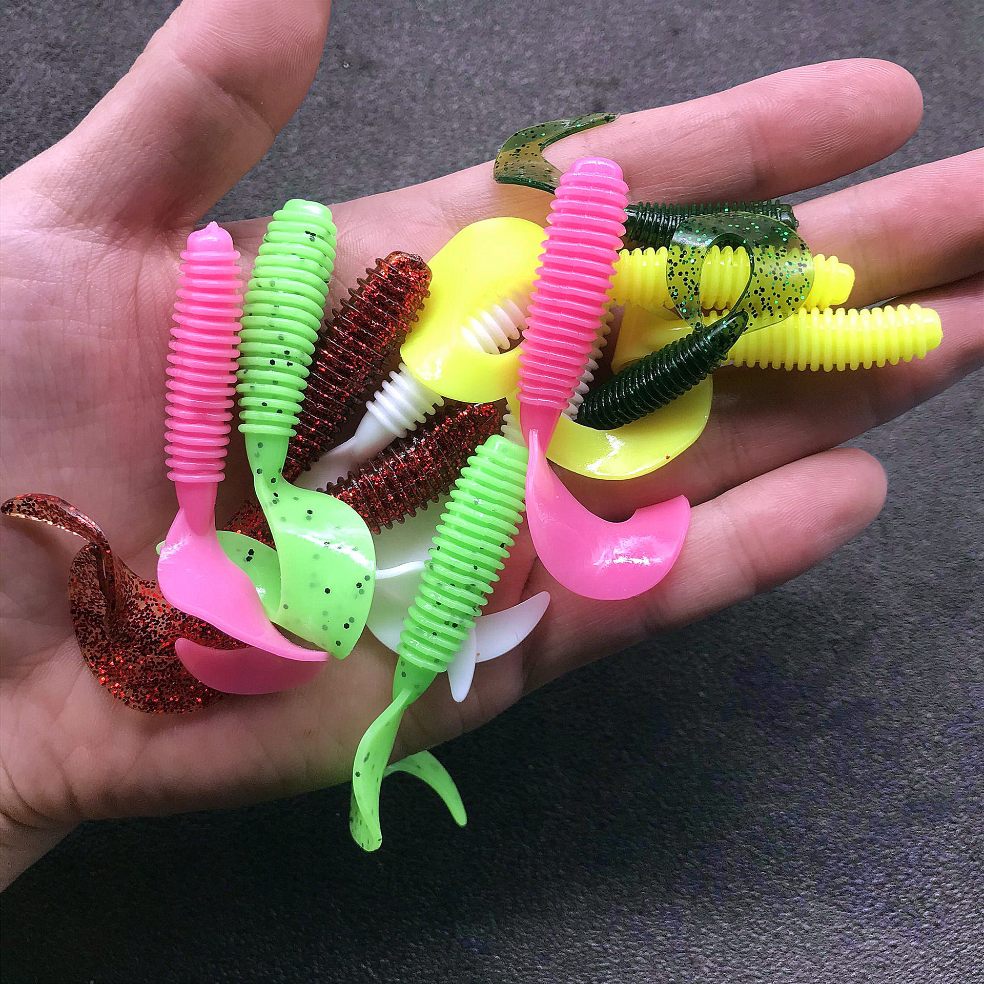 Luya False Bait Thread Tail Maggot Soft Bait Lead Hook Combination Bionic Soft Worm Luya Soft Bait Set