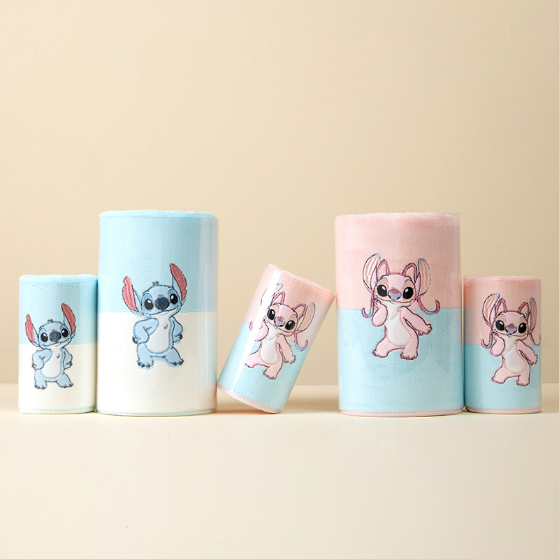 Disney Peripheral Stitch Coral Velvet Large Bath Towel Cartoon Absorbent Wearable and Wrapable Soft Couple Bath Towel New