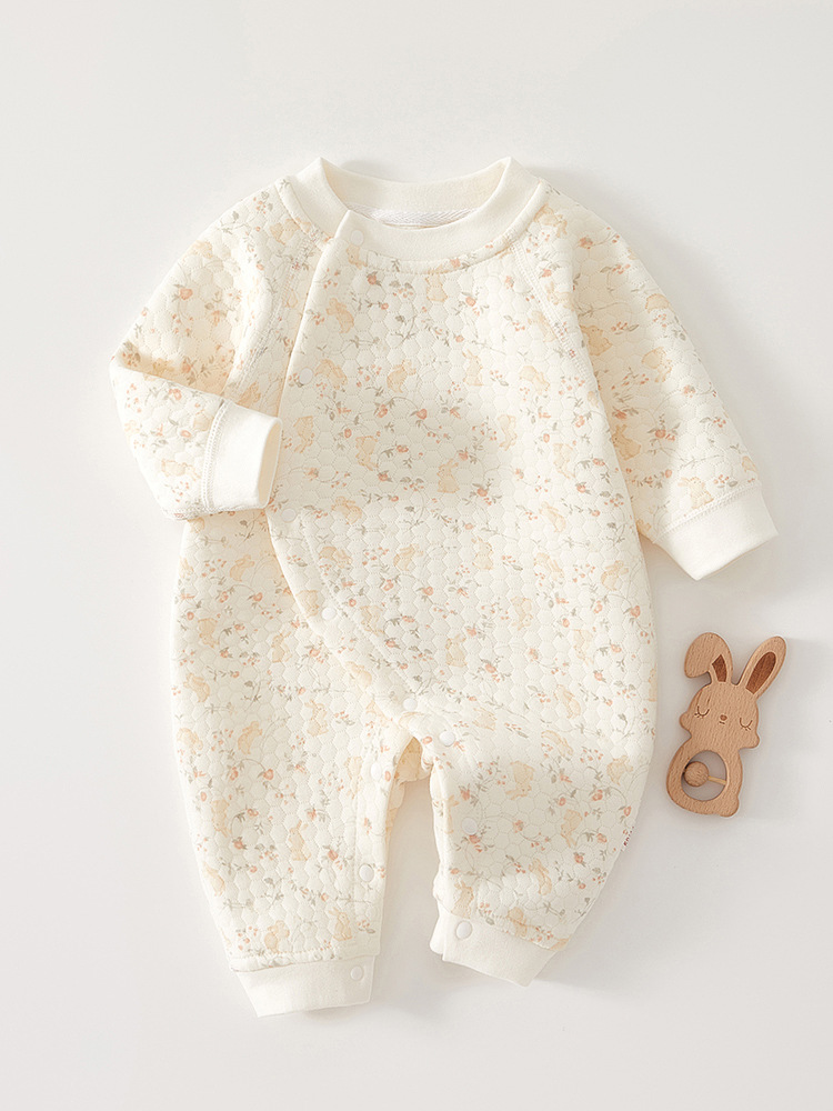 Baby's jumpsuit warm spring and autumn cotton-padded autumn newborn clothes baby's out-of-town clothes thickened winter suit