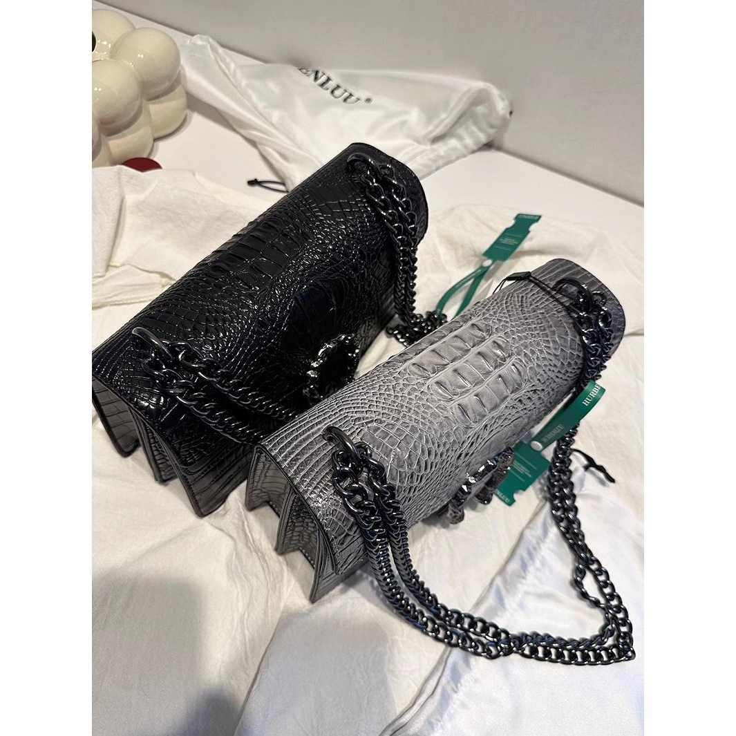 High-Looking Armpit Bag, Light Luxury Women's Bag, Niche Chain Crossbody Shoulder Bag, New Bag, Small Square Bag, Black