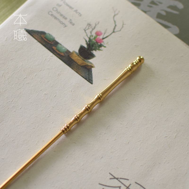 Brass Tea Dial Zen Teaspoon Matcha Tea Spoon Teaware Fragrant Powder Spoon Long Handle Kung Fu Tea Set Tea Ceremony Accessories