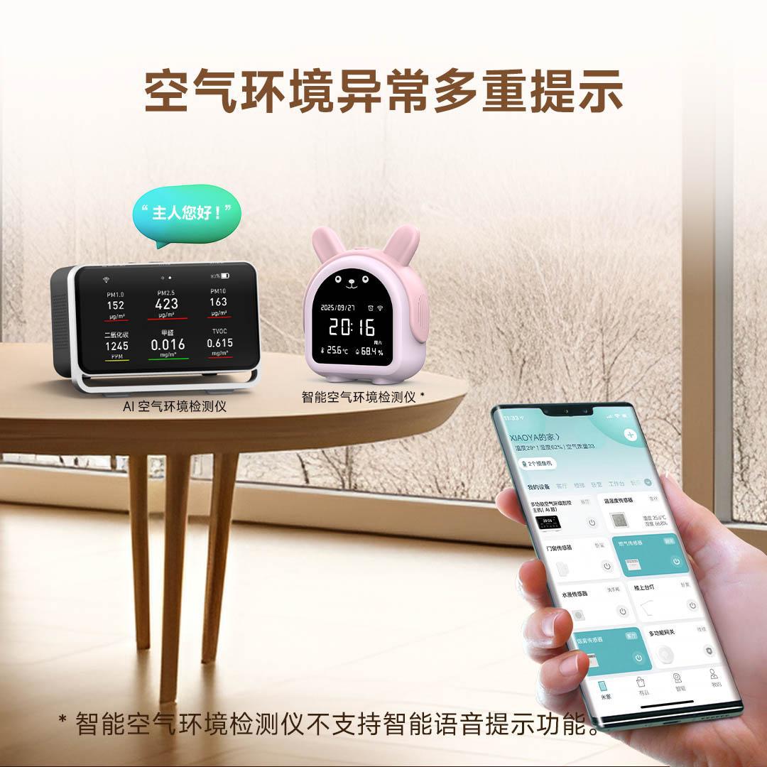 Roweya Ai Intelligent Air Environment Detector Carbon Dioxide Co2 Formaldehyde Tvoc Temperature and Humidity Meter Pm2.5