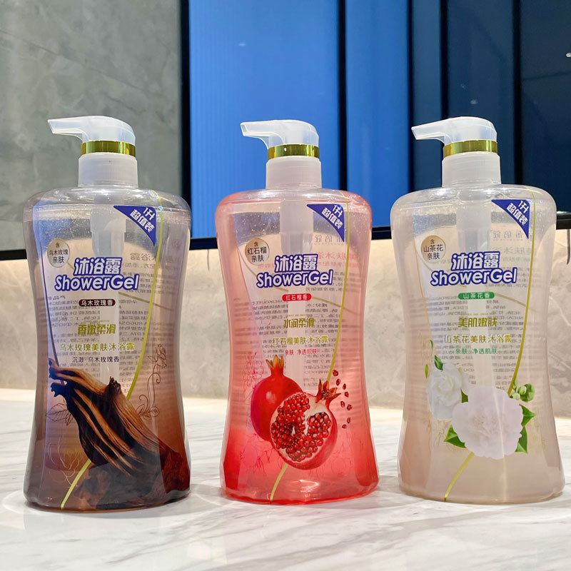 Гель для душа камелии большой емкости с ароматом красного граната увлажняющий домашний набор геля для ванны с черной розой