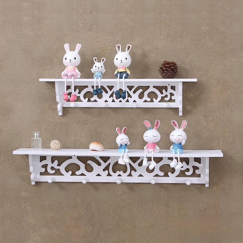 PVC wall shelf non-perforated laminate wall hanging wall shelf TV wall decoration one-word partition board