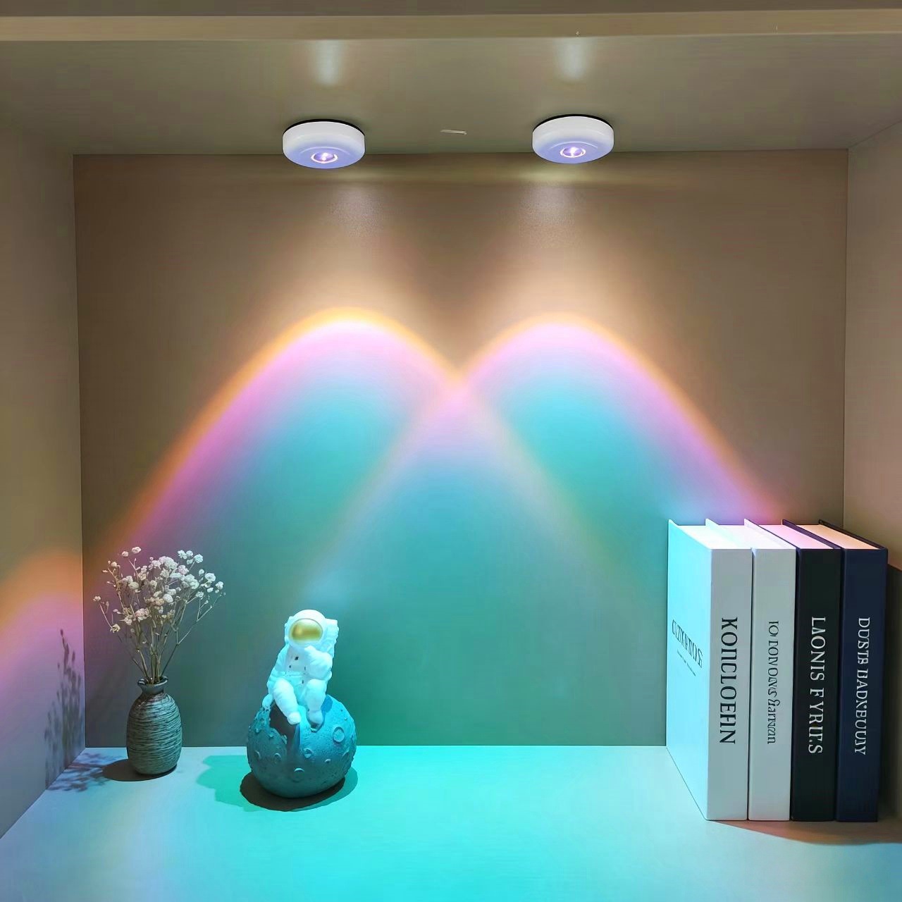 Кросс-бордерный новый светильник для атмосферы, ночной светильник, светильник для шкафа, 2 уровня яркости, на 3AAA батарейках (не включены)