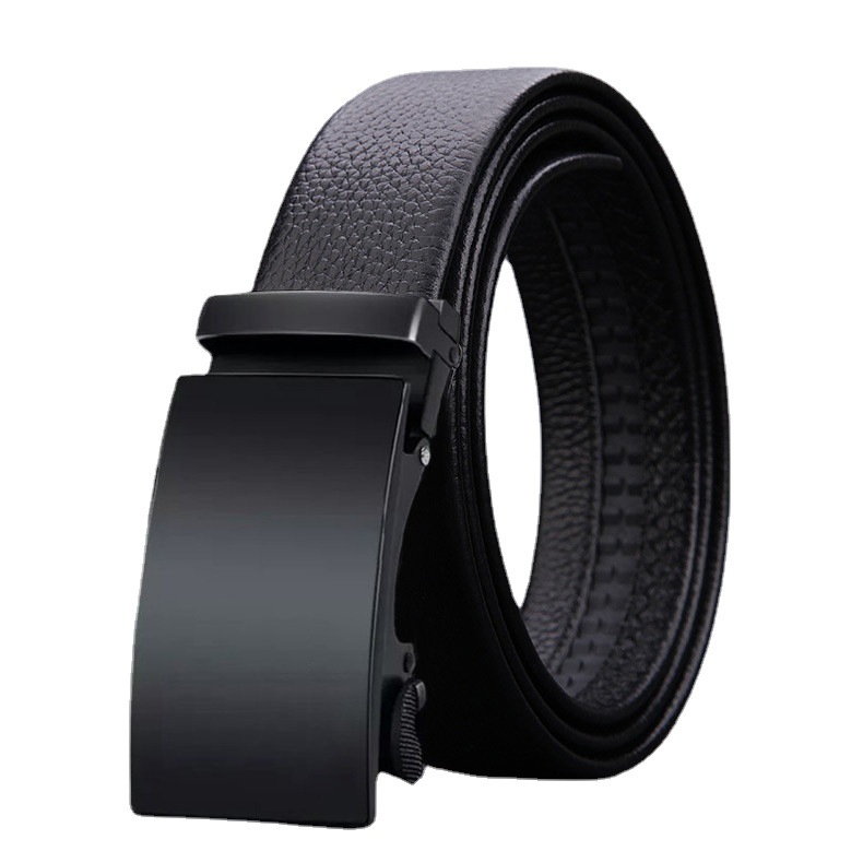 Factory direct men's automatic buckle belt business leisure belt live with goods a generation of support to do LOGO