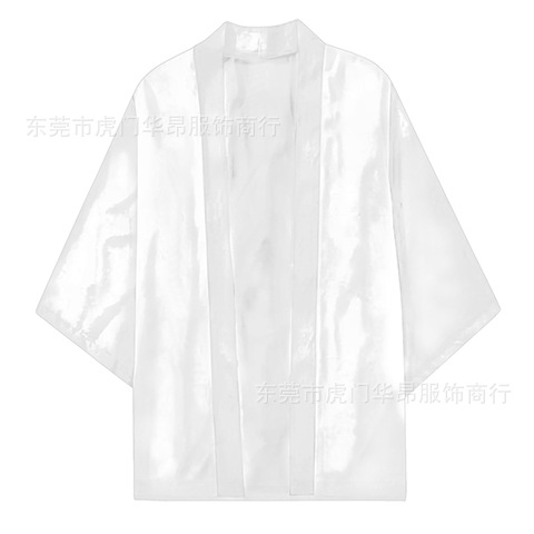 Source Factory Cardigan Cape Japanese Style Seven-point Sleeve Feather Kimono 3D Digital Printing Robe for Men and Women