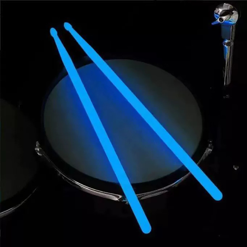 Drum Set Luminous Drum Sticks 5A Drumsticks Jazz Drum Hammer Fluorescent Stage Performance Nylon Luminous Drum Sticks Drum Sticks