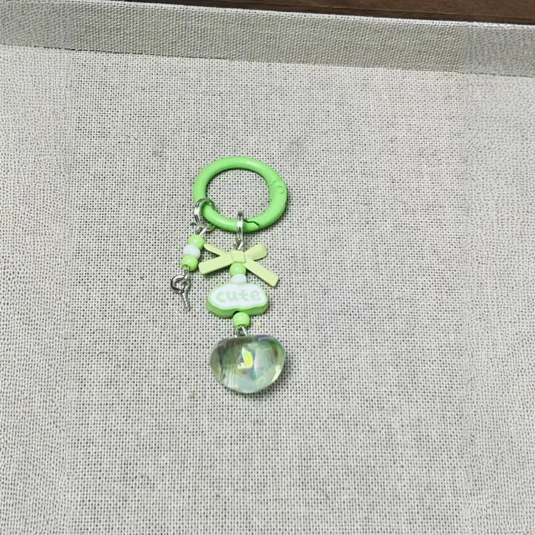 Simple Handmade DIY Pom-Pom Letter Blind Box Cute Charm Pendant Beaded Keychain Phone Chain Bag Decoration Cute