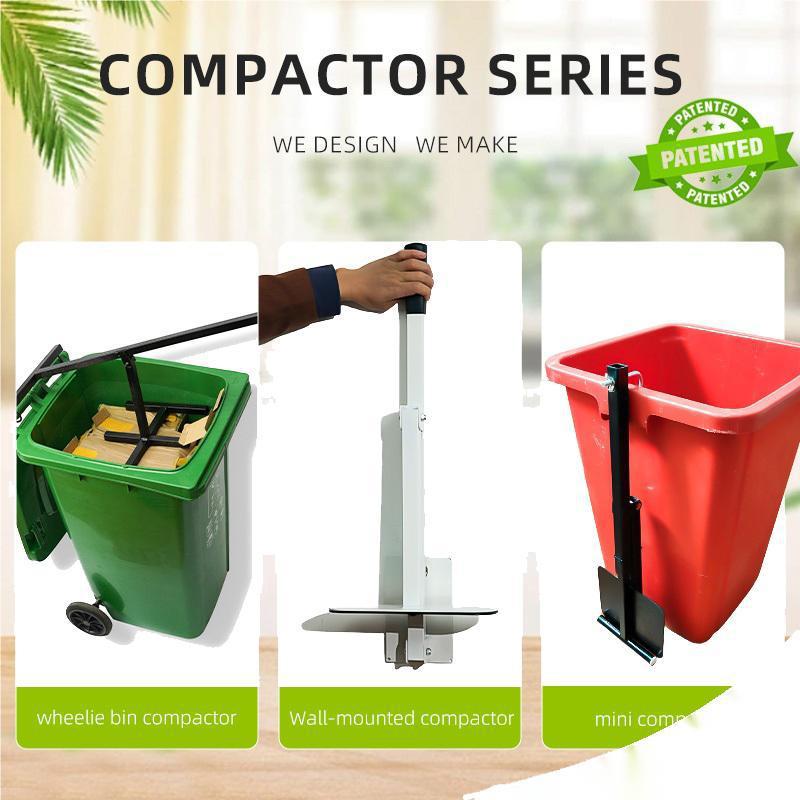 Foot-Operated 240L Trash Compactor, Metal Practical Garbage Compactor, Pressurized Outdoor Removable