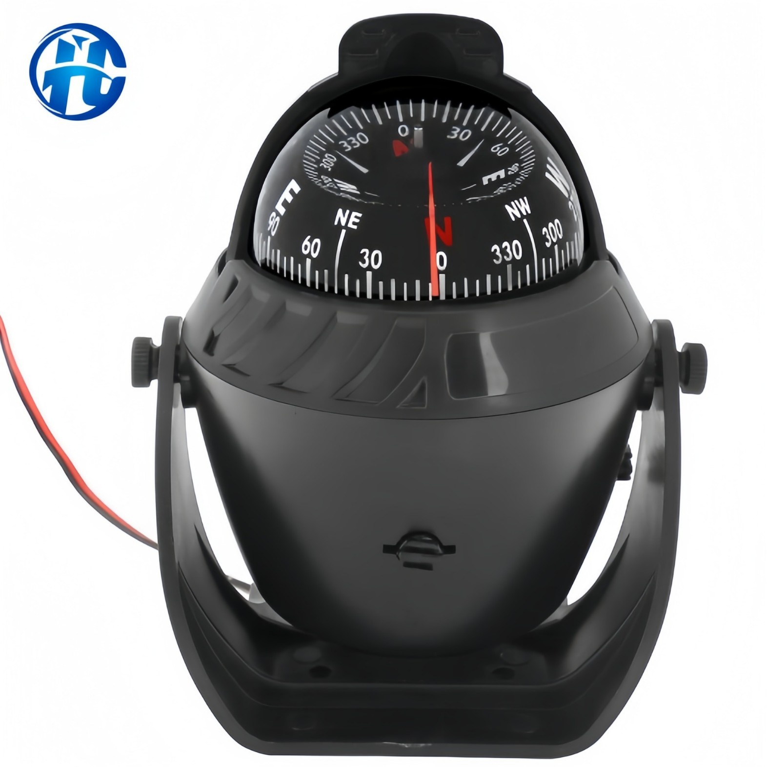 Lc760 Vehicle-Mounted Marine Compass Guide Ball with Led Light Adjustable Magnetic Declination Marine Yacht Magnetic Compass Strong Magnet