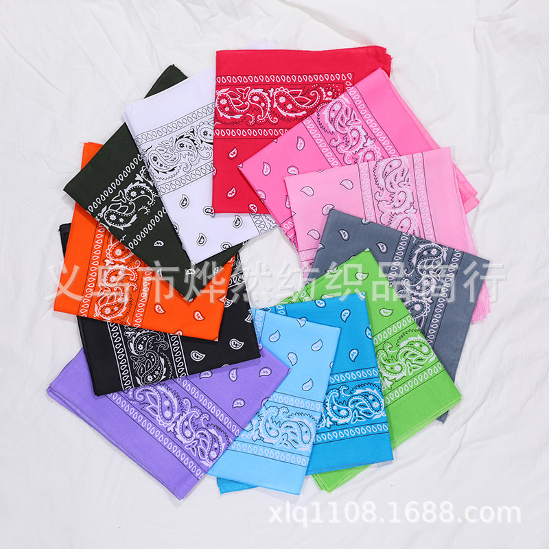 Cross-Border Bandana Amazon Outdoor Sports Cycling Headscarf Cashew Flower Mask Paisley Versatile Square Scarf