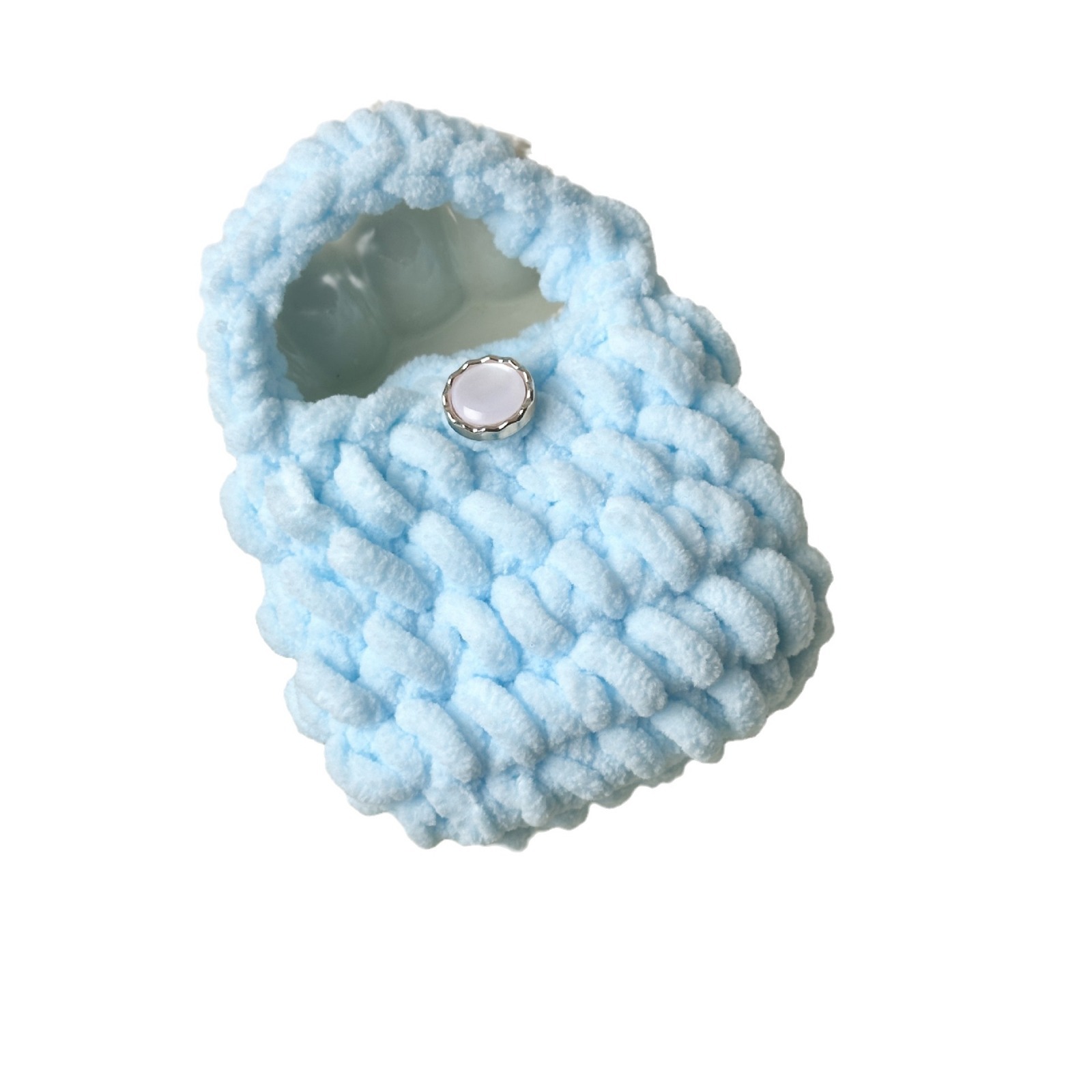 Crocheted Cotton Thread Pure Color Headphone Wool Bag Finished Crochet Hand-Knitted Headphone Bag Bluetooth Headphone Protective Cover Bag