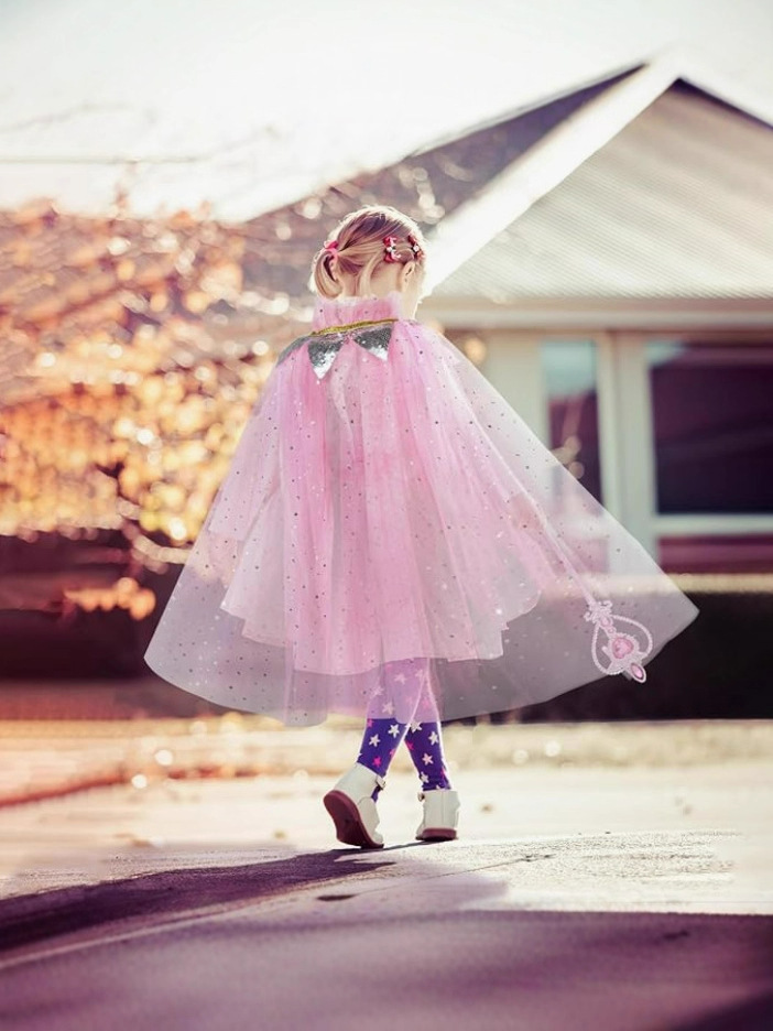 Cross-Border Children's Elsa Princess Cape Cape Suit Little Girl Evening Dress Cape Necklace Crown Bag