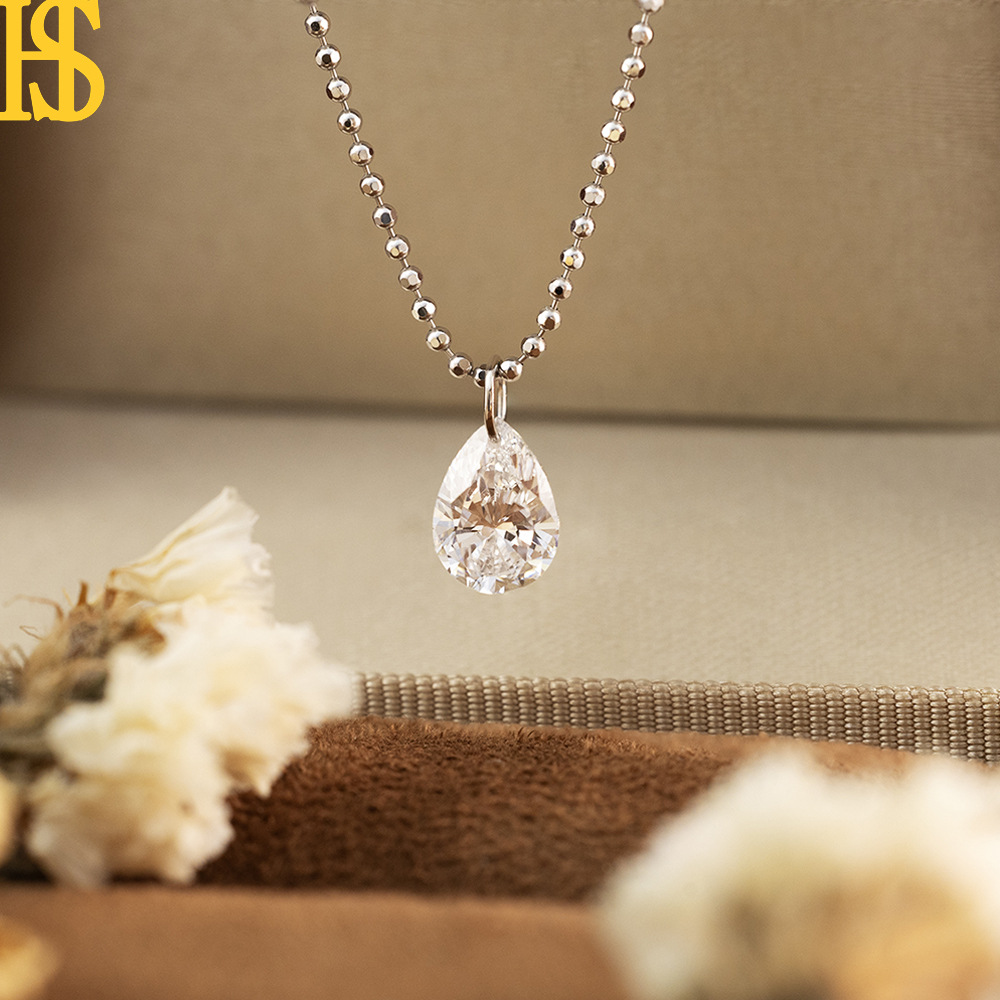 Популярная маленькая подвеска с бриллиантом 1 карат в форме капли с круглым призмой