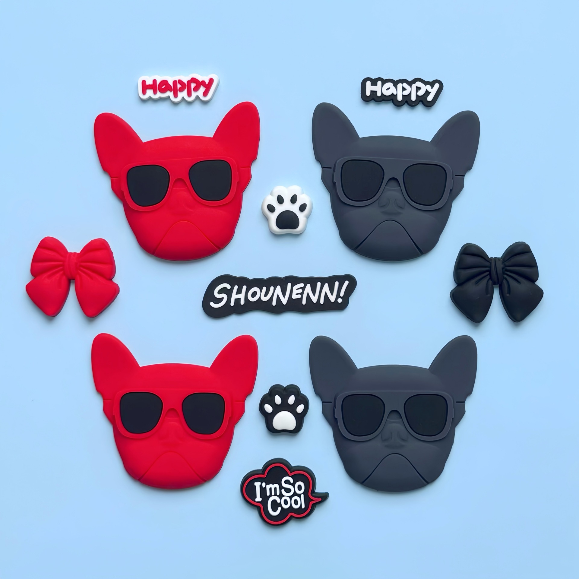 Силиконовый Мягкий ПВХ Популярный Французский Бульдог Мягкий Чехол для телефона DIY Декор для обуви Без клея