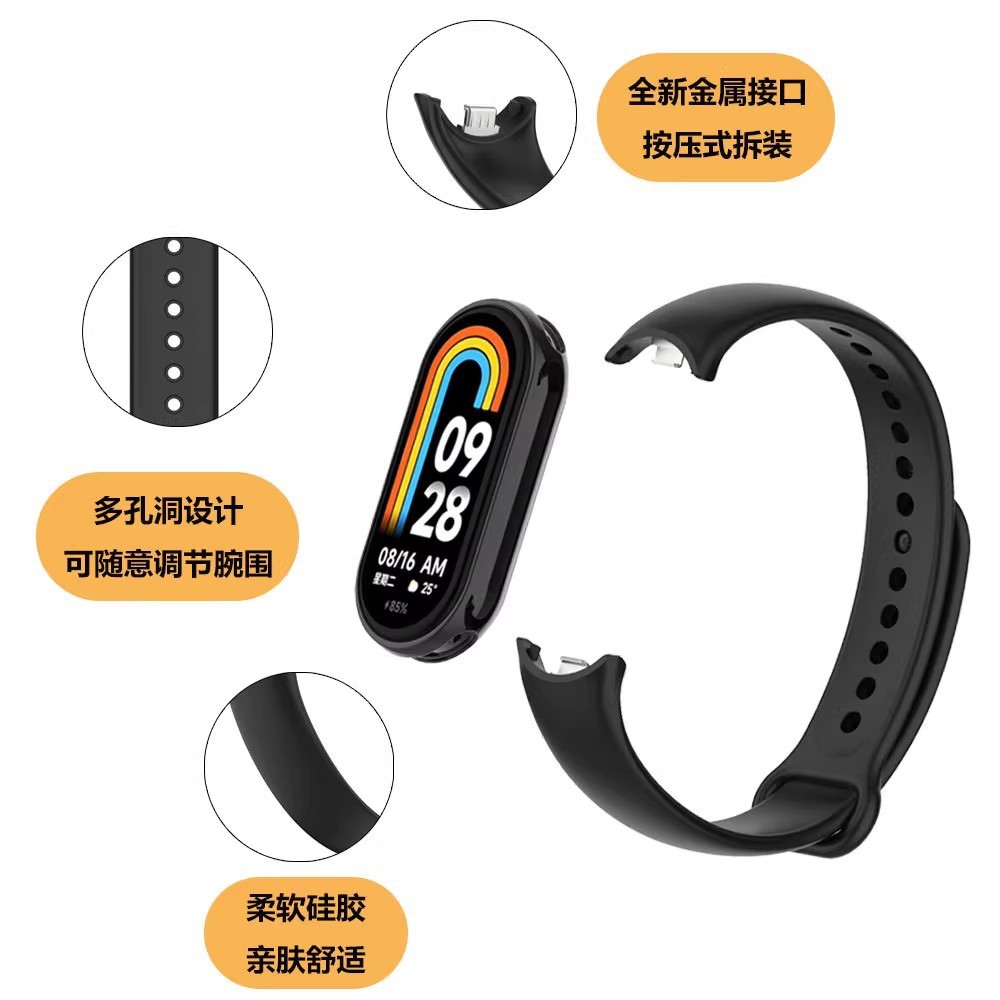 Suitable for Xiaomi Mi Band 10 Strap, Miband 8/9 Universal, Good Quality Silicone Xiaomi Mi Band 34567 Wristband