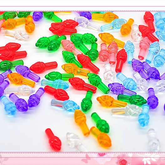 Ceramic Christmas tree lamp bead ornaments small light bulb transparent lamp beads decorative DIY holiday accessories flame bulb lamp beads