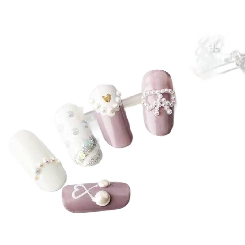 Semi-Circular Pearl Off-White Pure White Japanese Style Manicure Jewelry Decorative Small Accessories Flats Bottom Patch Size Mixed Without Color