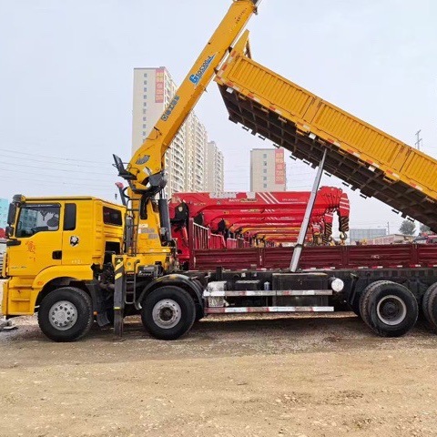 Cross-Border Export of Delong's New M3000 Rear Eight-Wheel Sany 12-Ton Truck Crane Can Be Equipped with 14-Ton and 16-Ton Cranes for Lifting