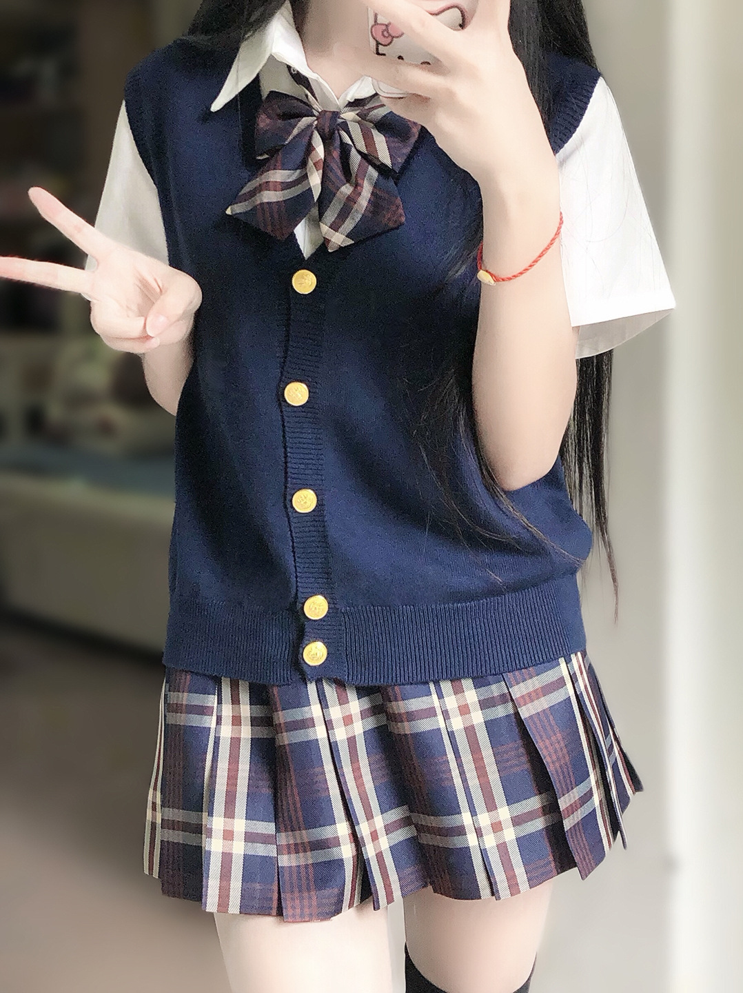 Japanese-Style Layered Jk Vest Spring and Autumn Thin School Versatile College Style Outer Knit Cardigan