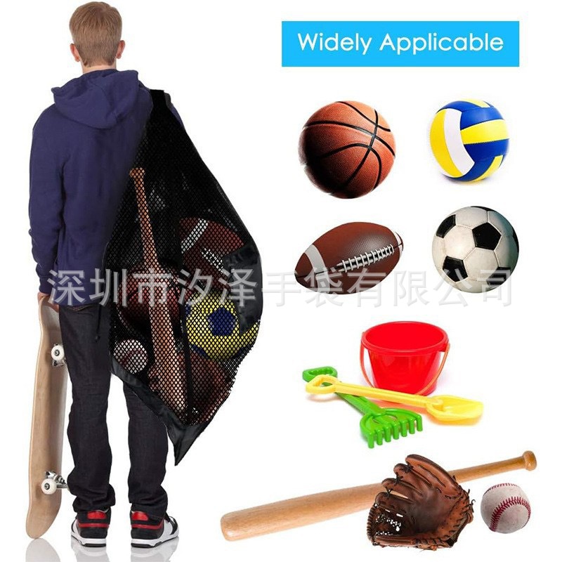 Cross-Border Large-Capacity Ball Basketball Football Rugby Outdoor Sports Training Mesh Storage Bag