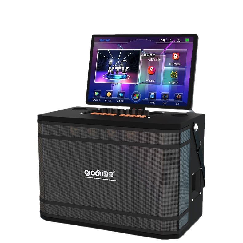 Guoai Q8 Square Dance Audio with Display Outdoor Singing Karaoke All-In-One Home Ktv Point Large Screen