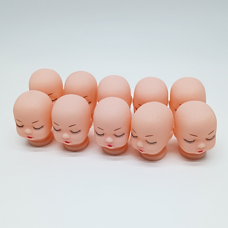 Vinyl 4cm Cute Sleeping Baby Doll Head Toy Accessories Manufacturer Wholesale DIY Sleeping Baby Makeup Head Cross-Border Special Supply