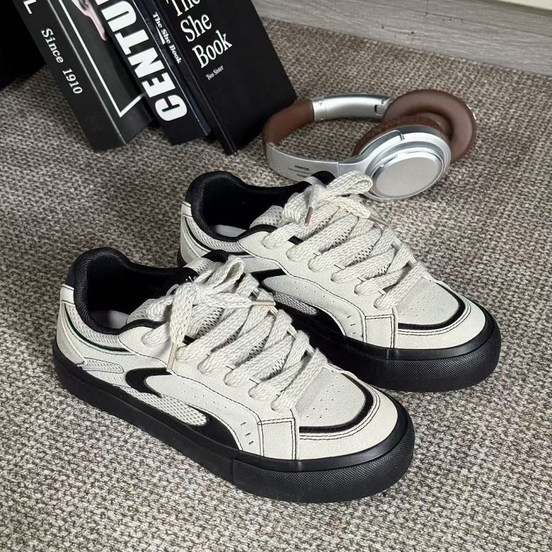 Vasibaen 2025 New Casual Shoes for Boys, Thick-Soled Retro Breathable Sneakers, Bread Shoes, Versatile Niche Shoes