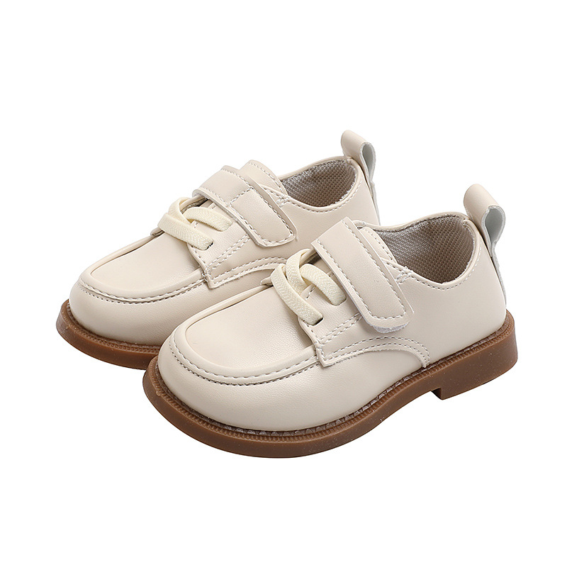 2025 Spring and Autumn New Korean Style Children's Leather Shoes Baby Fashion Toddler Shoes Boys Soft Soled Single Shoes Solid Color Casual Shoes