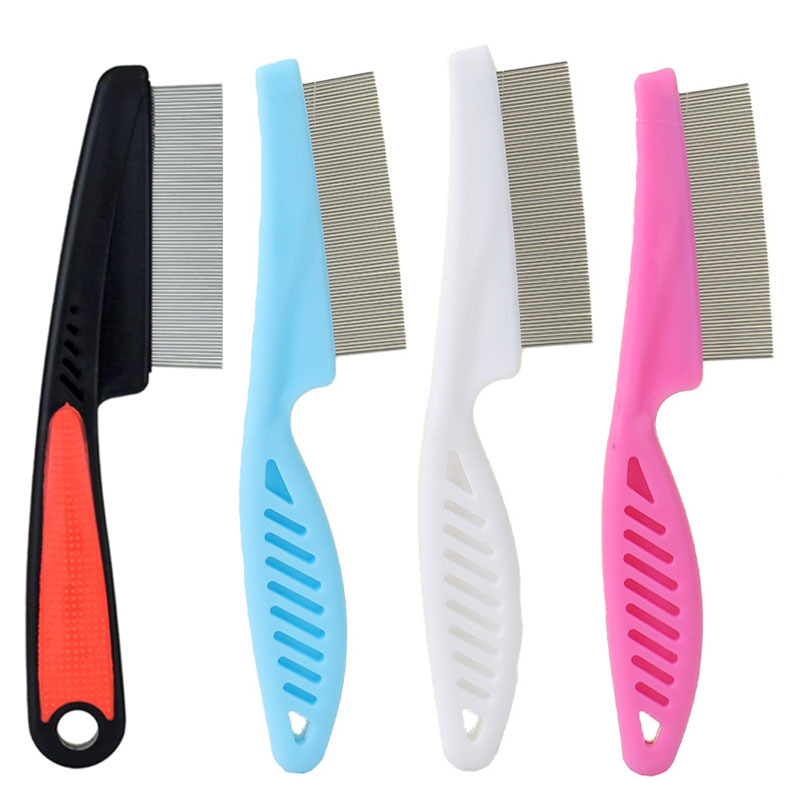 Wholesale Cross-Border Long-Handled Comb Set for Cats and Dogs to Remove Fleas and Lice, Fine-Toothed Comb to Remove Floating Hair, Cat Comb, Pet Comb