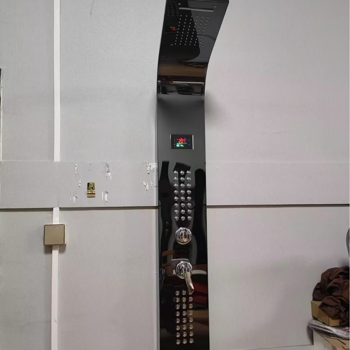 Настенный душевой экран из нержавеющей стали с медным смесительным клапаном, интеллектуальный с дисплеем