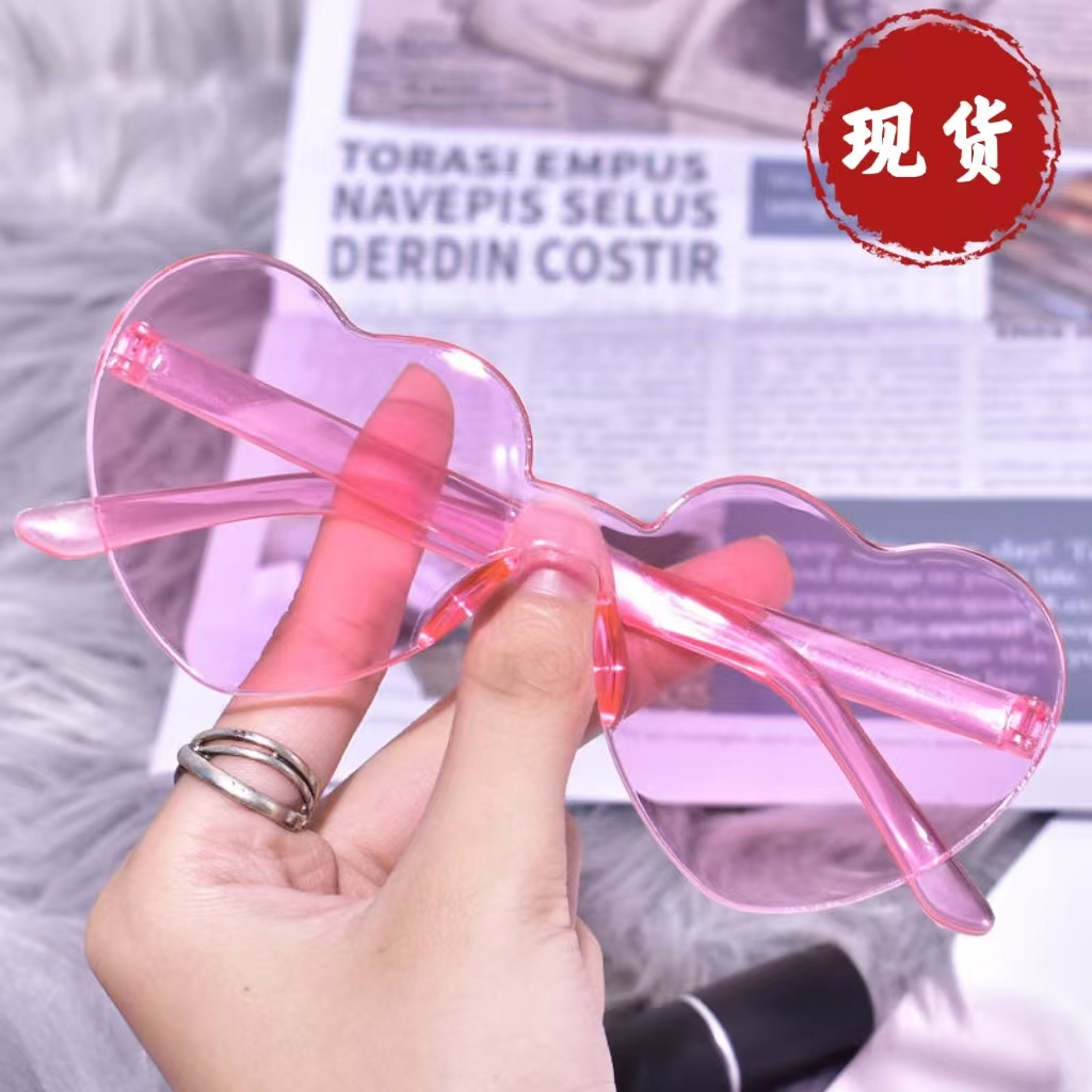 Очки в форме сердца, очки любви, безрамочные очки с желейным ободком для праздников