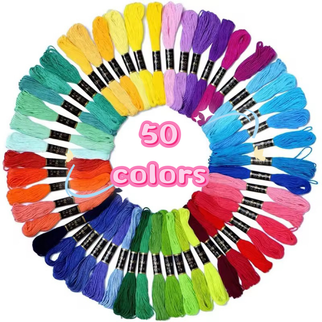 in stock cross-border cross stitch thread 50 color 100 color 150 color embroidery color 6 8 m 447 color polyester embroidery thread