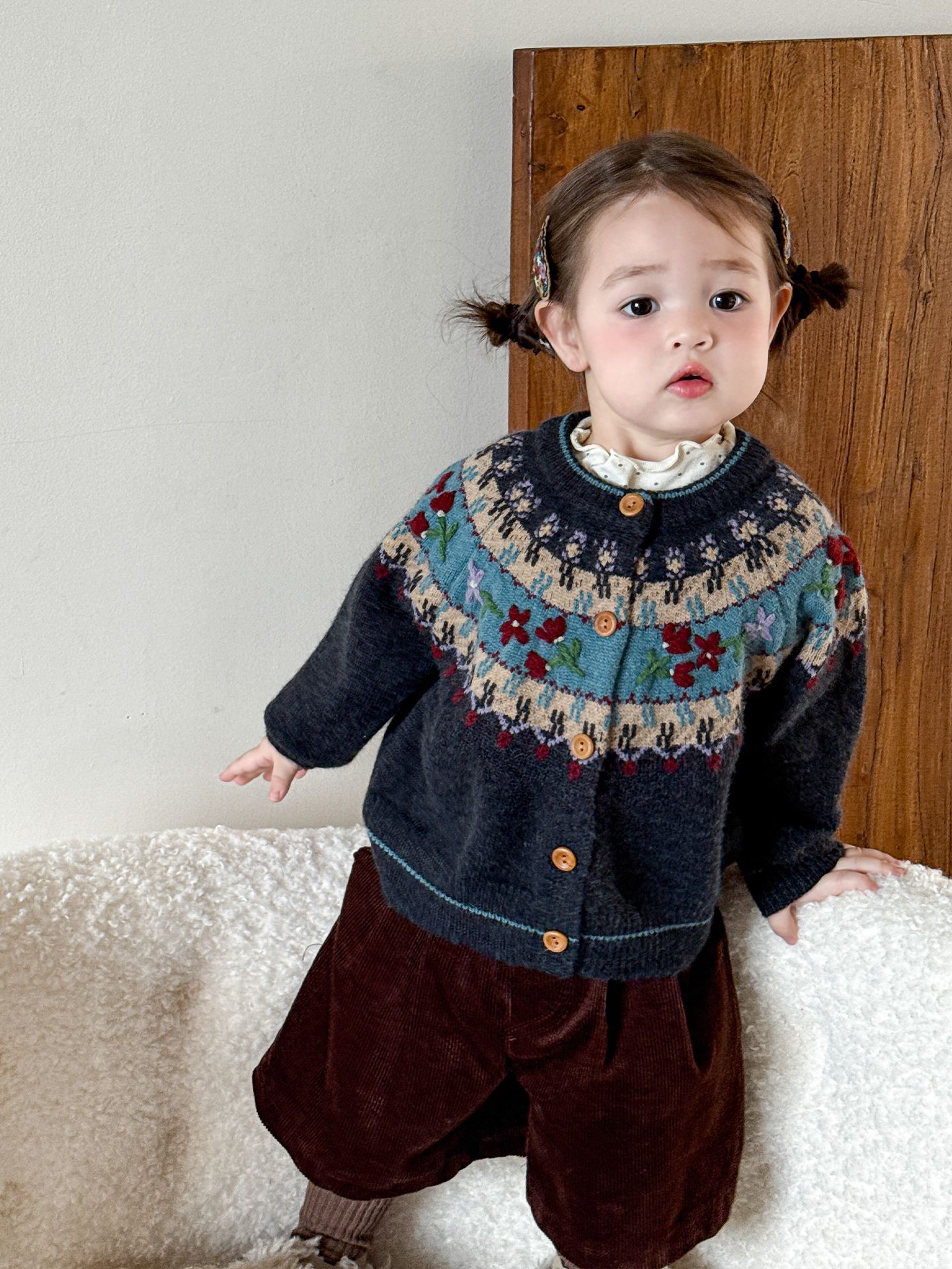 Children's Clothing for Girls, Sweater Jacket for Autumn 2025, Stylish and Super Cute, Knitted Cardigan for Kids, Baby Girl Clothes