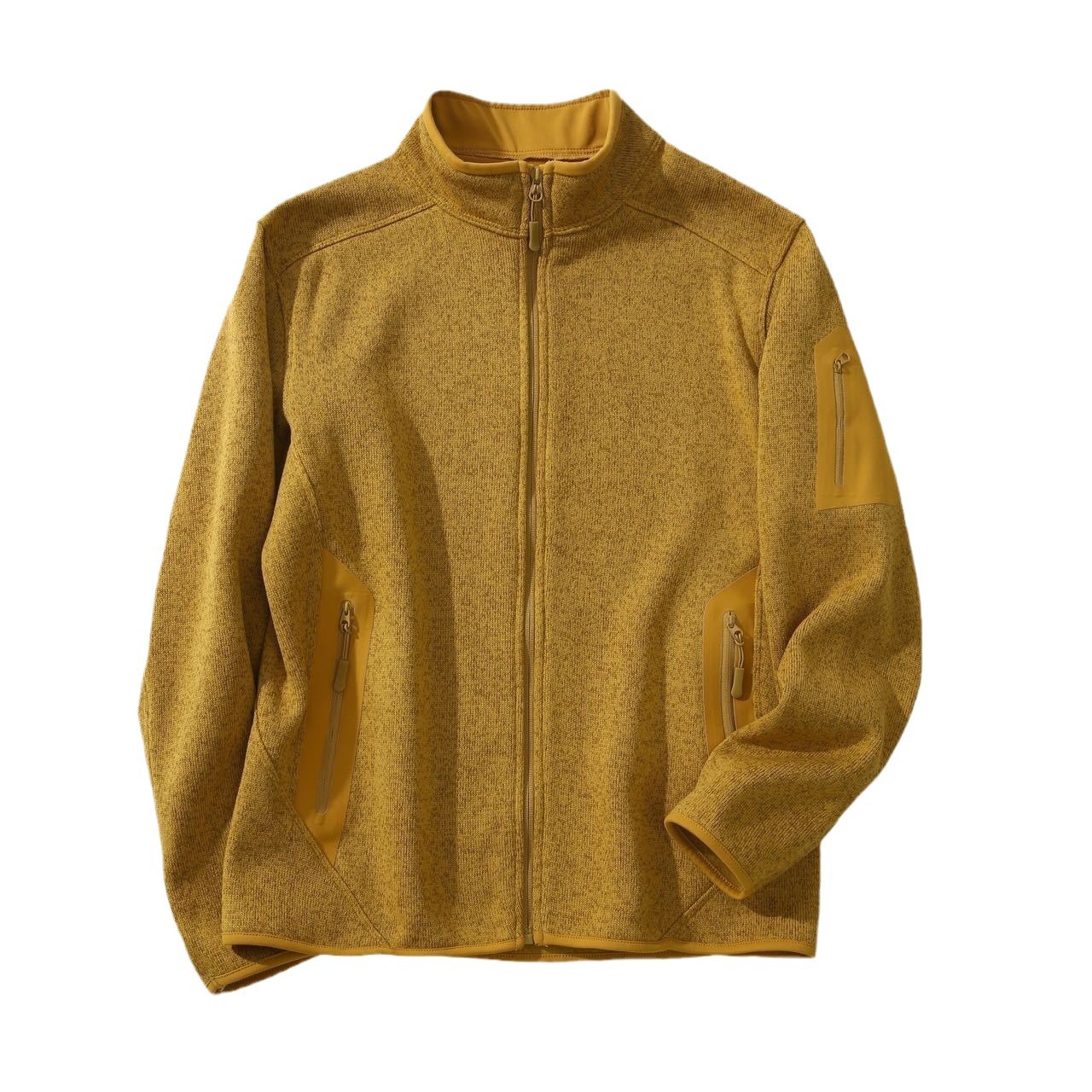 [bird] covert stand collar outdoor sports leisure thick warm fleece cardigan coat