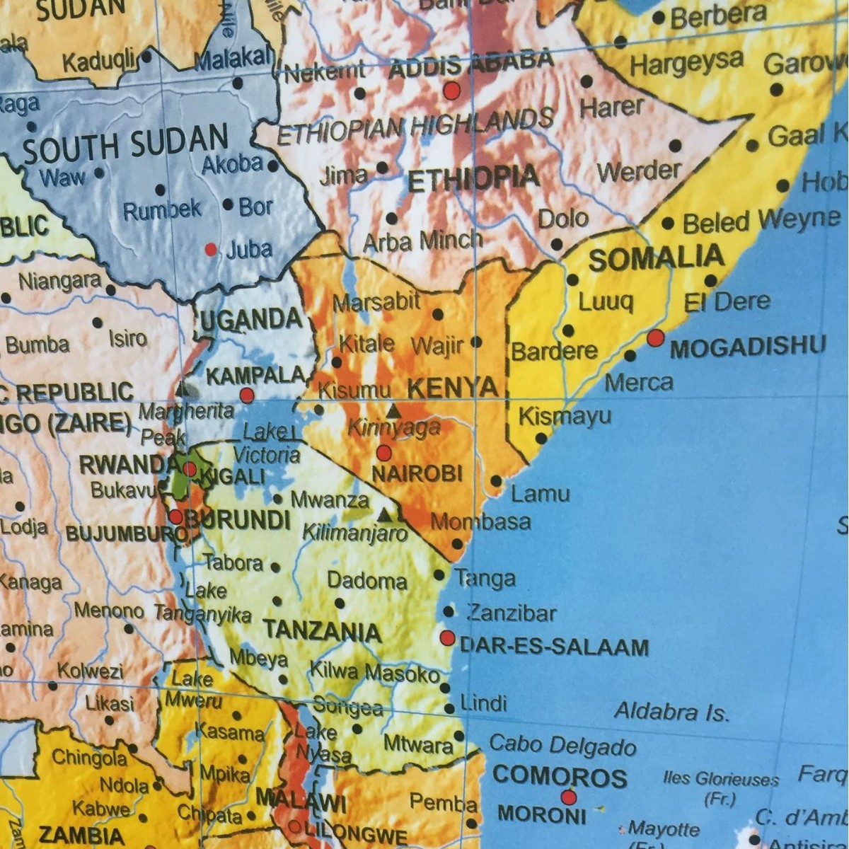 Factory direct wholesale coated paper double coated waterproof Africa map paper Africa map