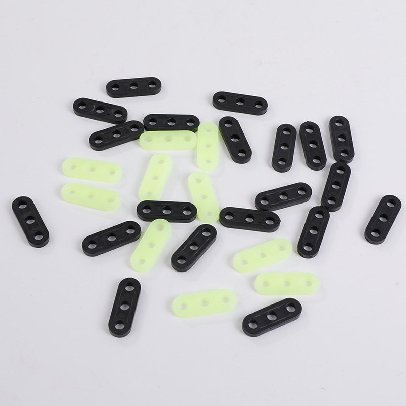 Black fluorescent green three-eye buckle outdoor camping tent canopy fixed three-hole Stop piece connecting rope buckle to stop sliding