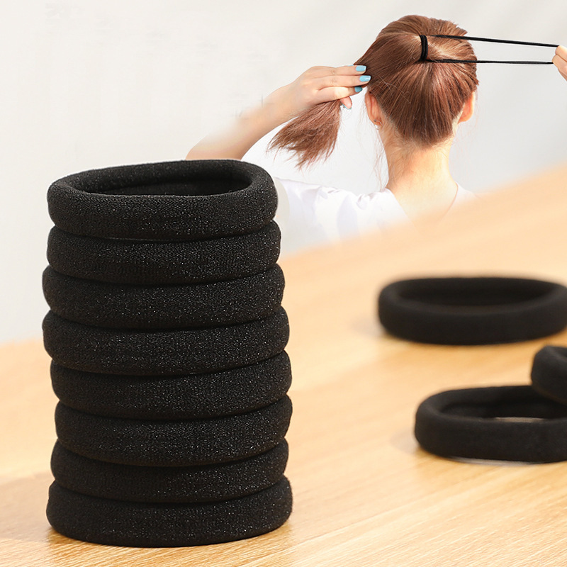 Резинка для волос для женщин, высокая эластичность, прочная, толстая резинка, простая фиксация волос, черная резинка для косичек