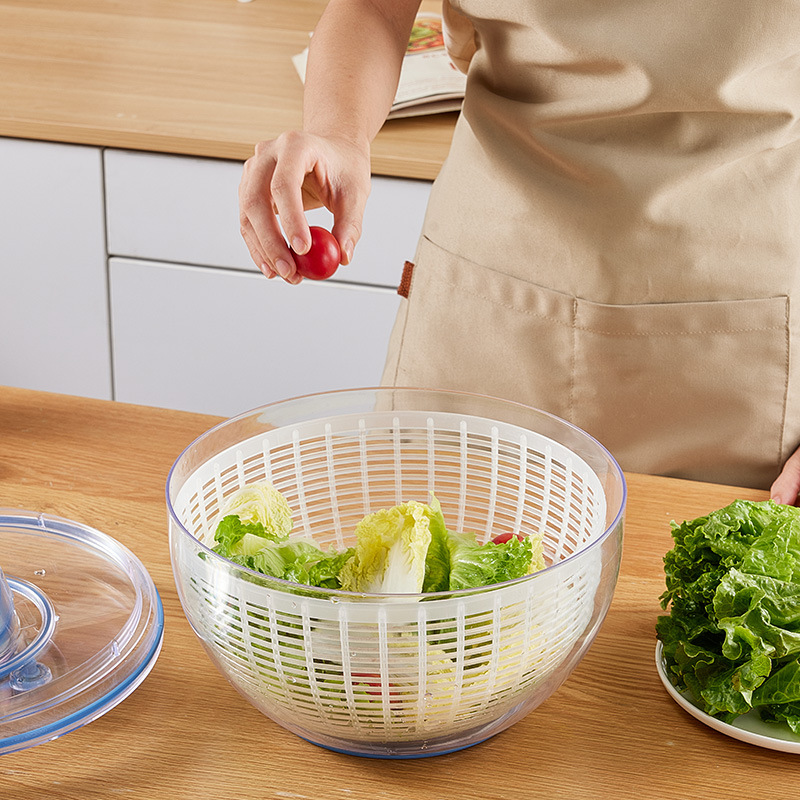 Manual vegetable dehydrator vegetable washing basket household vegetable washing dryer fruit salad dehydrator dehydrator basket drain basket