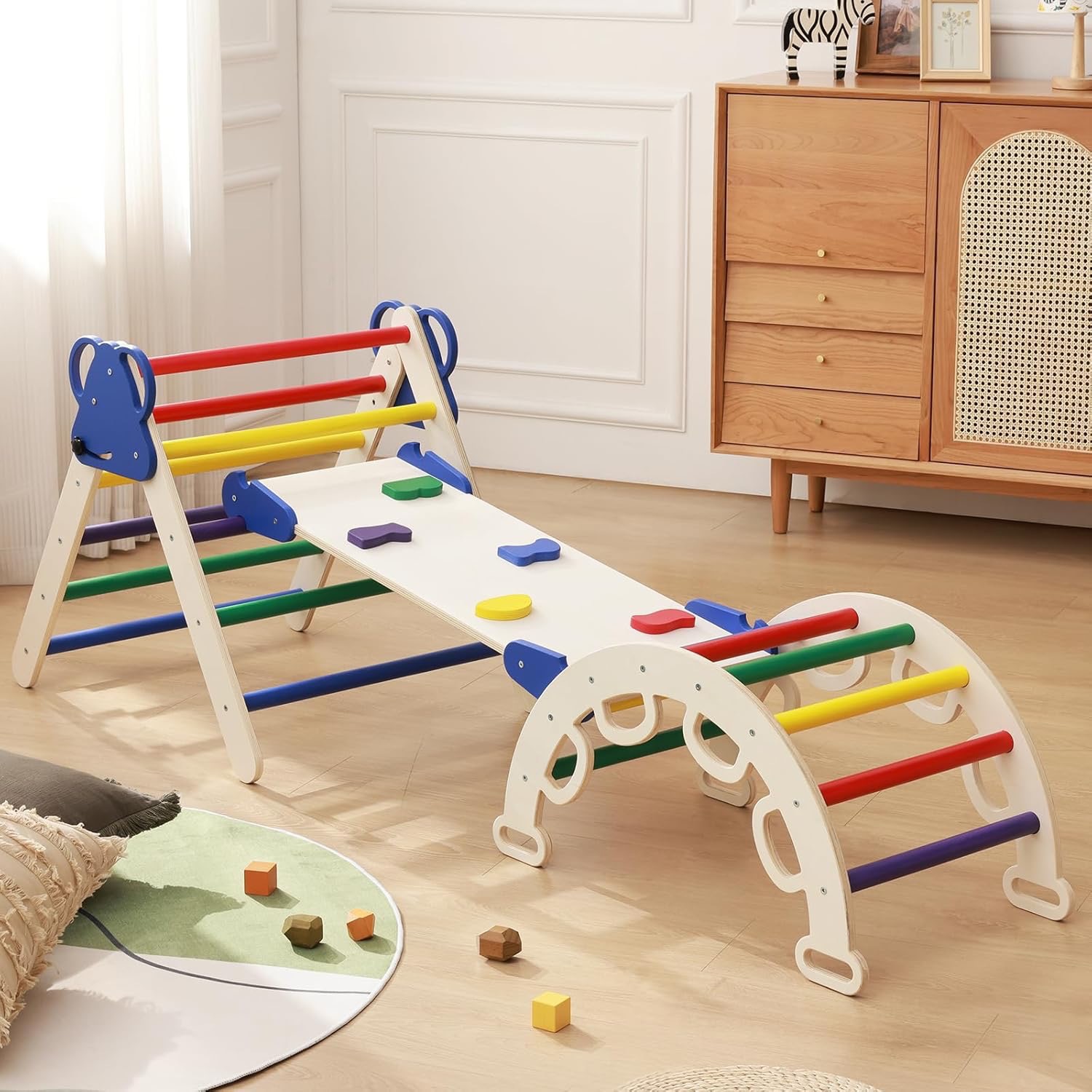 Деревянная детская climbing frame, indoor комбинированная climbing frame, арочная образовательная игрушка для упражнений, скейтбордная рама из массива дерева