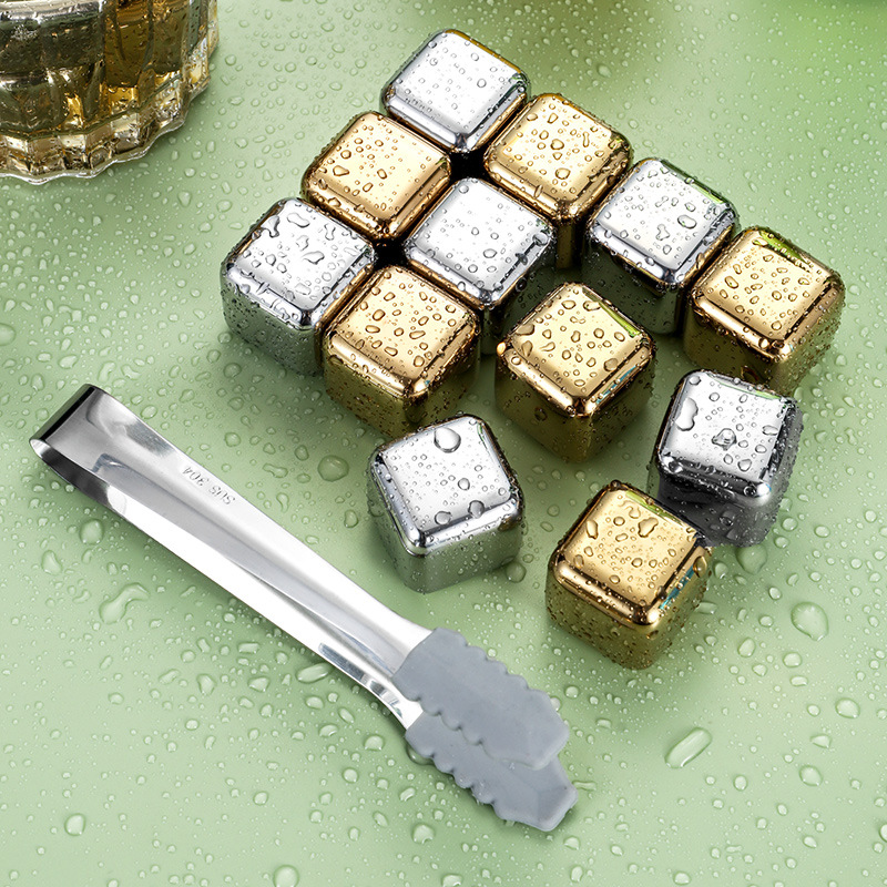 304 Stainless Steel Ice Grain Quick-Frozen Iron Ice Block Summer Chilled Whisky Metal Ice Grain Recyclable Ice Ball Tallite