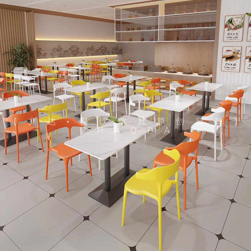 Canteen Restaurant Slate Dining Table School Student Dining Table Chair Light Luxury Modern One Table Four Chairs Fast Food Restaurant Dining Table
