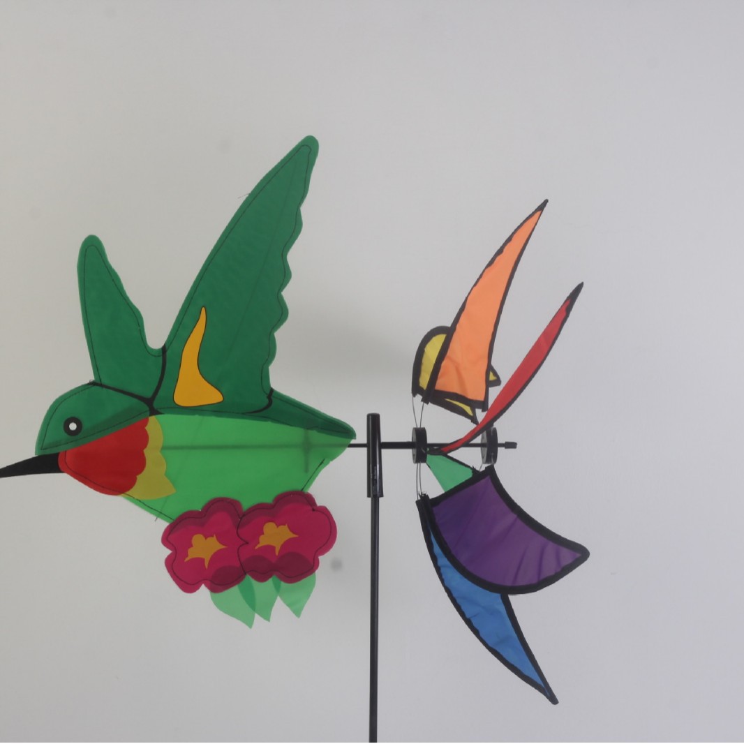 Street Stall Children's Toys Hummingbird Fabric Three-Dimensional Windmill Outdoor Decoration Colorful Wholesale Inventory Clearance Special Price