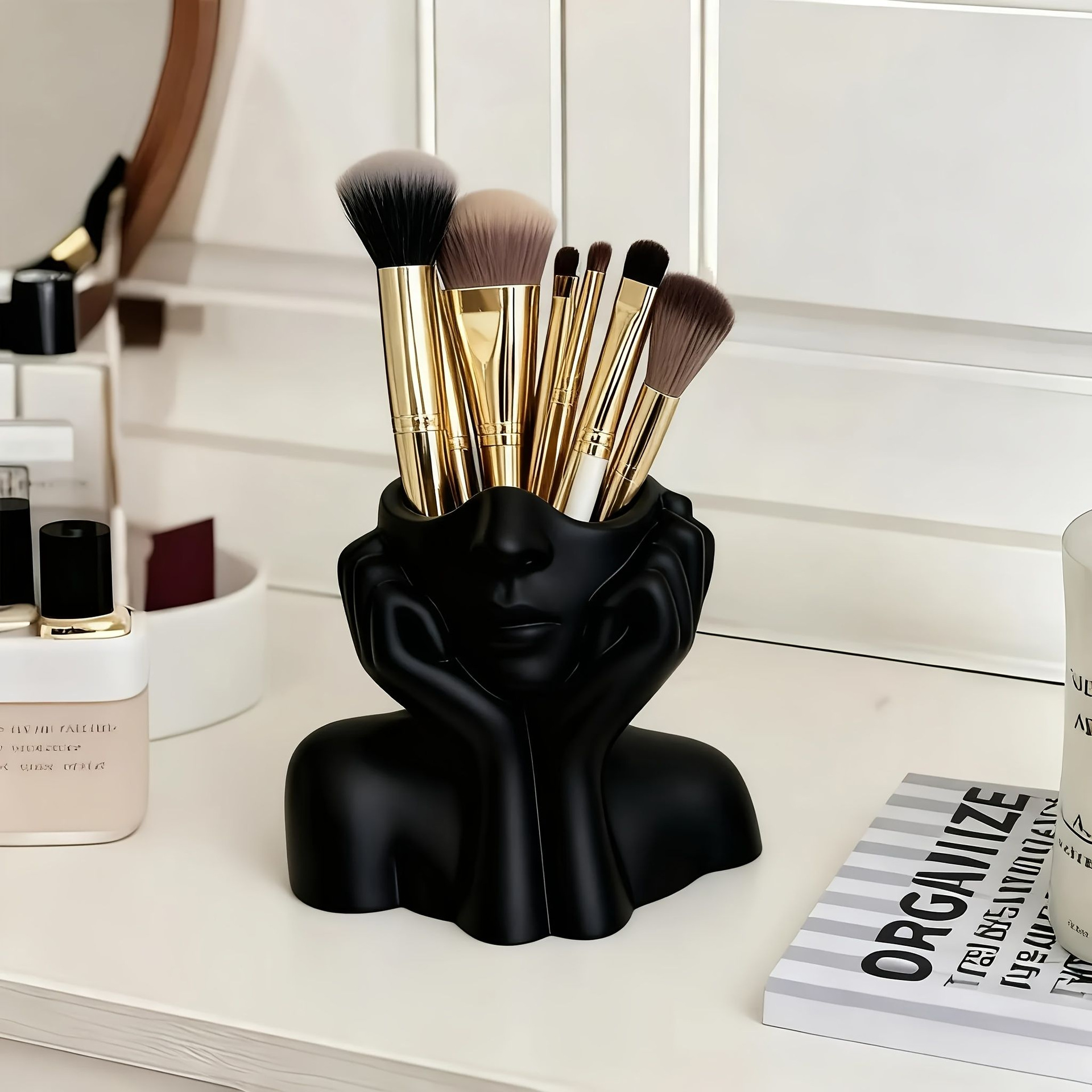Cross-Border Creative Body Art Styling Office Supplies Desktop Multi-Functional Storage Pen Holder Makeup Brush Holder Decoration