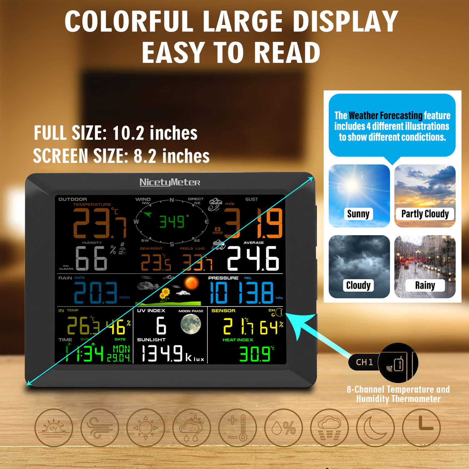 Smart Wifi Weather Station | Real-Time Interconnection Monitoring of Multiple Parameters Including Wind and Rain/Temperature and Humidity/Air Pressure/Light